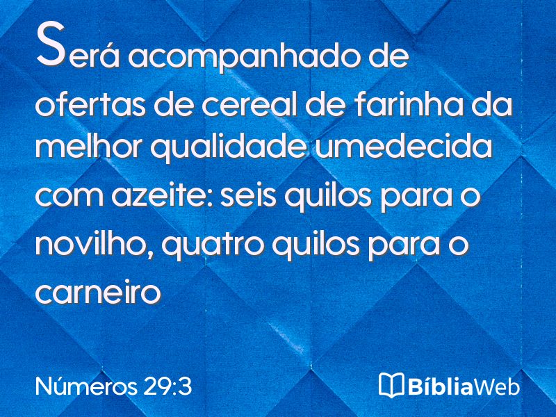 Números 29:3 em imagem para compartilhar