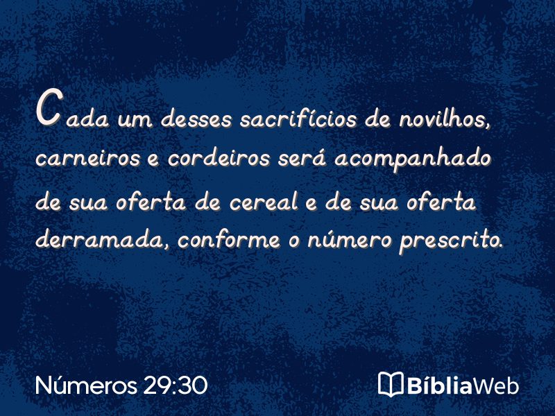 Números 29:30 em imagem para compartilhar
