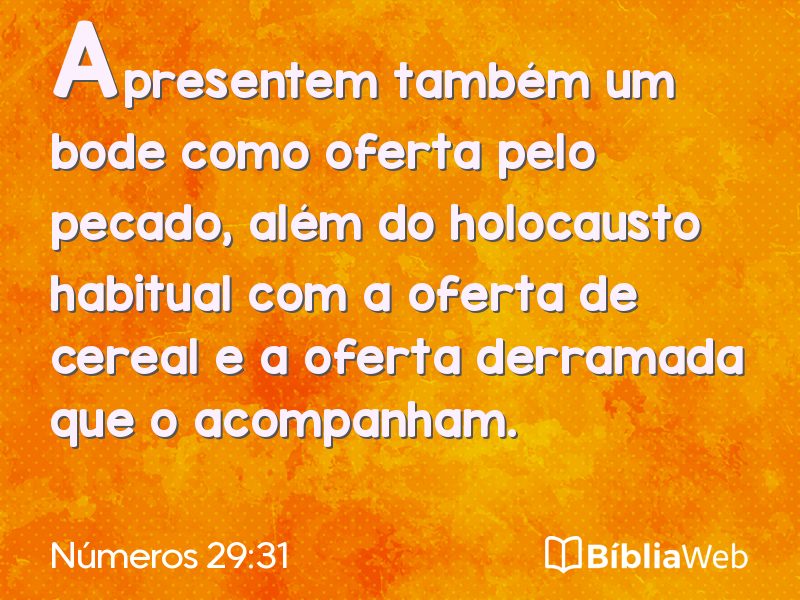 Números 29:31 em imagem para compartilhar