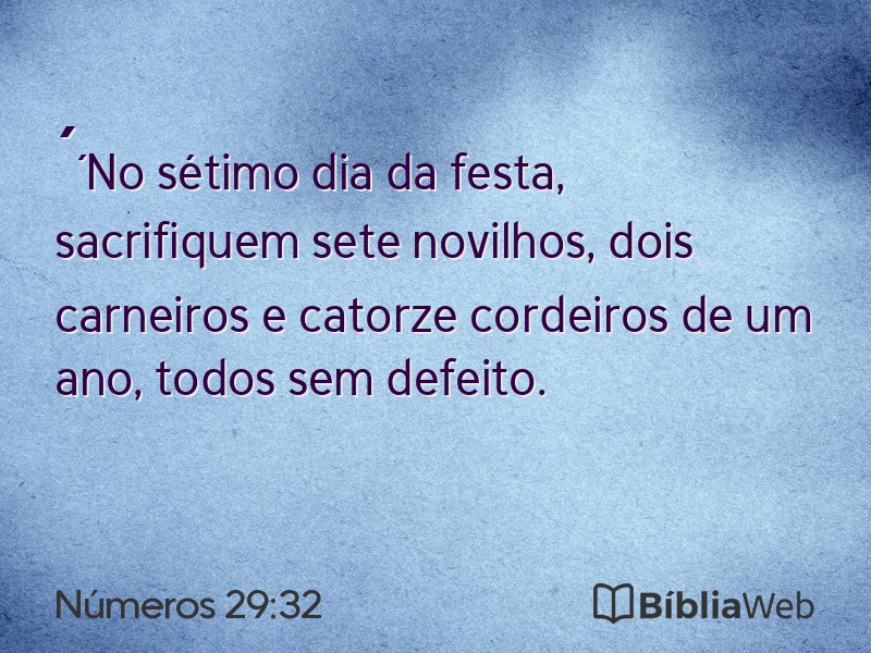Números 29:32 em imagem para compartilhar