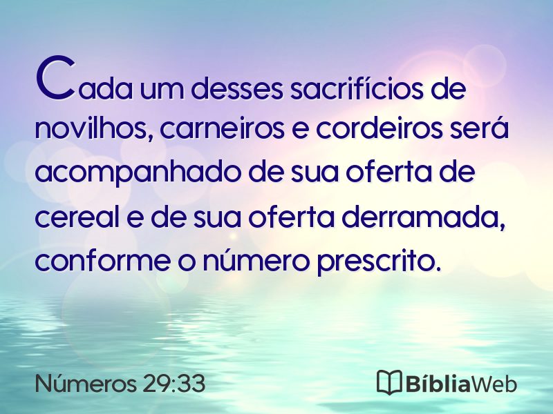 Números 29:33 em imagem para compartilhar