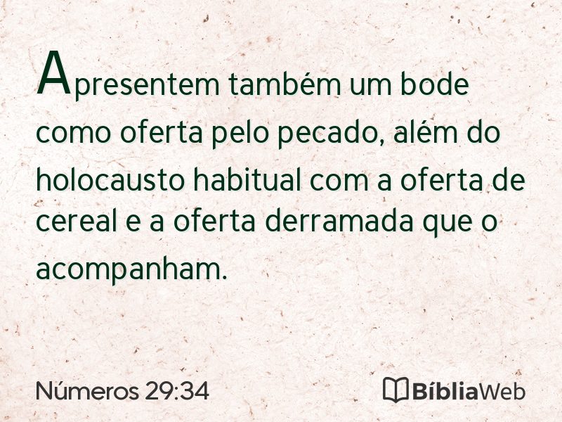 Números 29:34 em imagem para compartilhar
