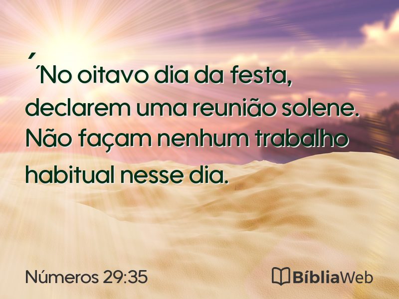 Números 29:35 em imagem para compartilhar