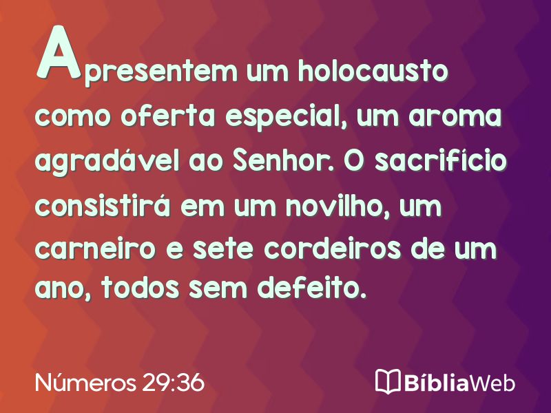 Números 29:36 em imagem para compartilhar
