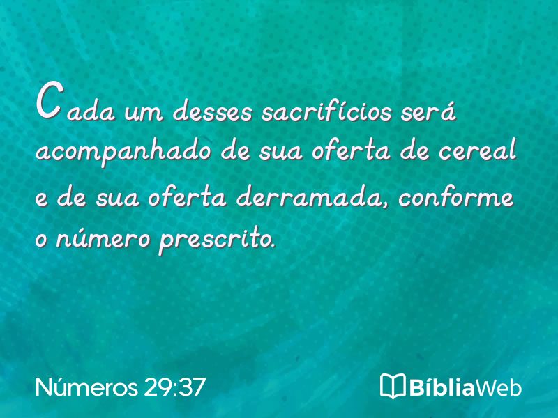 Números 29:37 em imagem para compartilhar