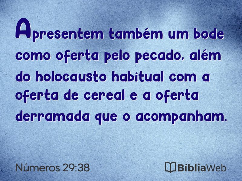 Números 29:38 em imagem para compartilhar