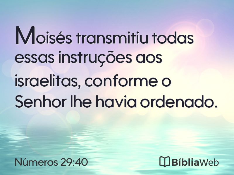 Números 29:40 em imagem para compartilhar