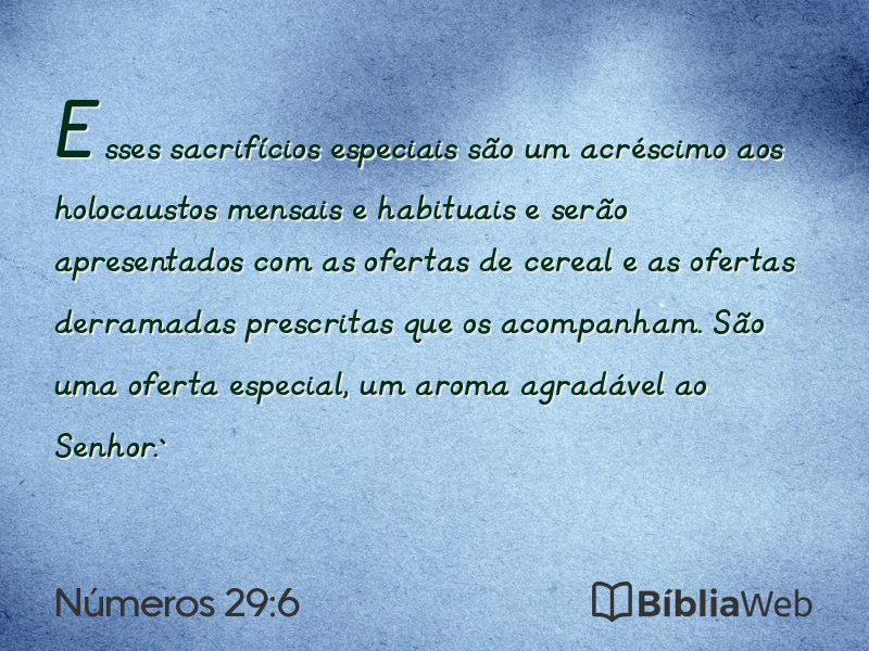 Números 29:6 em imagem para compartilhar