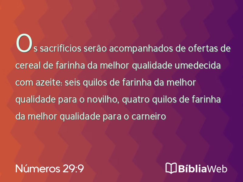 Números 29:9 em imagem para compartilhar