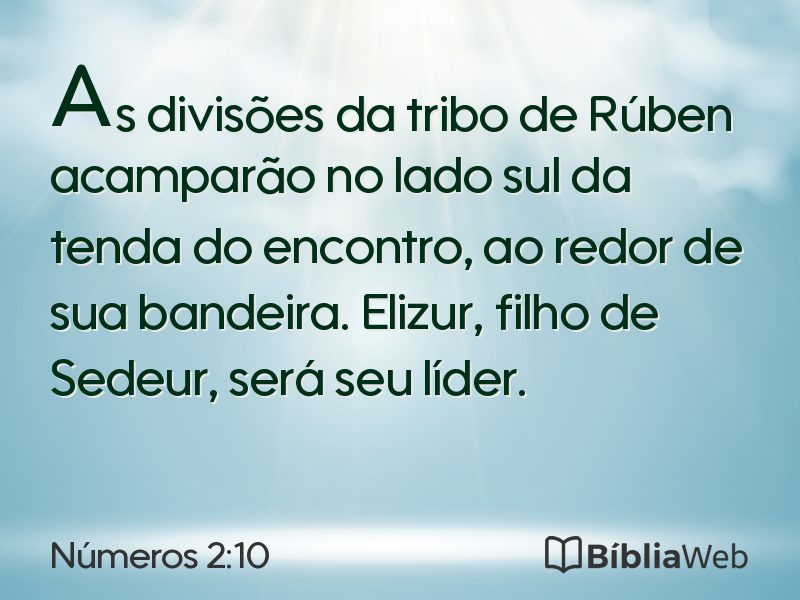 Números 2:10 em imagem para compartilhar