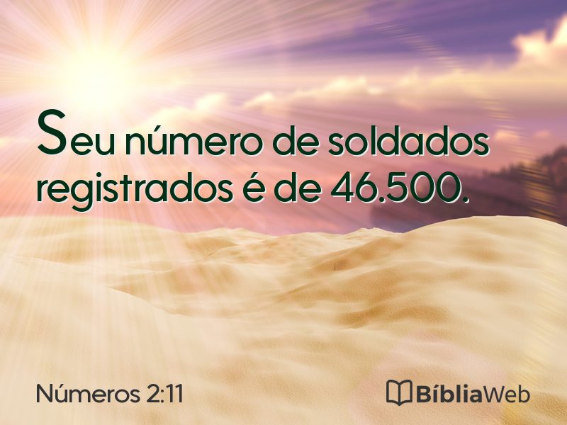 Números 2:11 em imagem para compartilhar