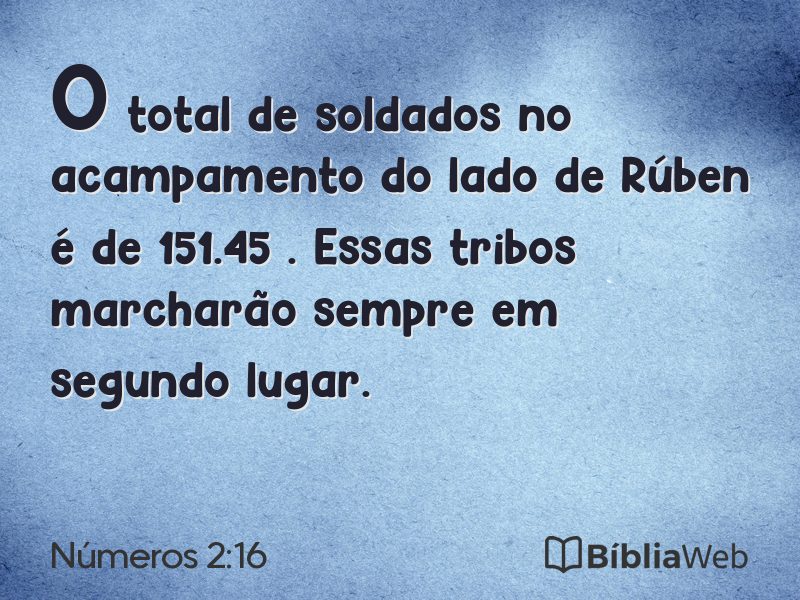 Números 2:16 em imagem para compartilhar