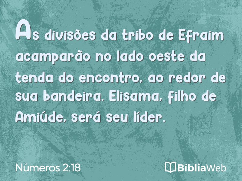 Números 2:18 em imagem para compartilhar