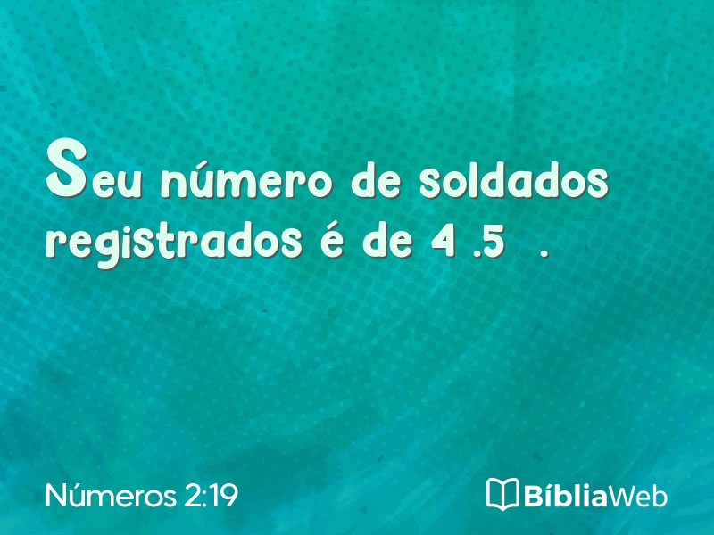 Números 2:19 em imagem para compartilhar