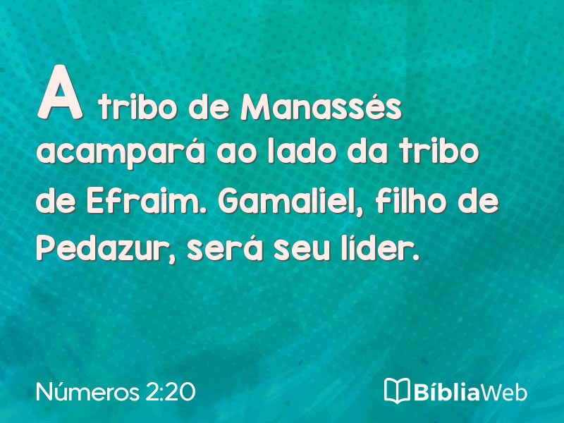 Números 2:20 em imagem para compartilhar