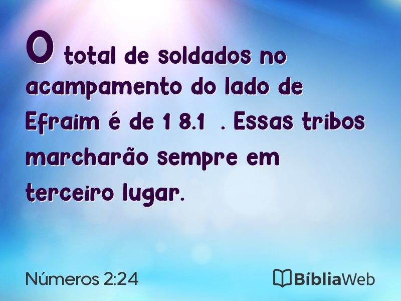 Números 2:24 em imagem para compartilhar
