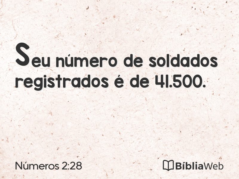 Números 2:28 em imagem para compartilhar