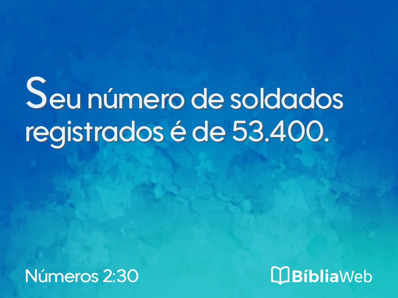 Números 2:30 em imagem para compartilhar