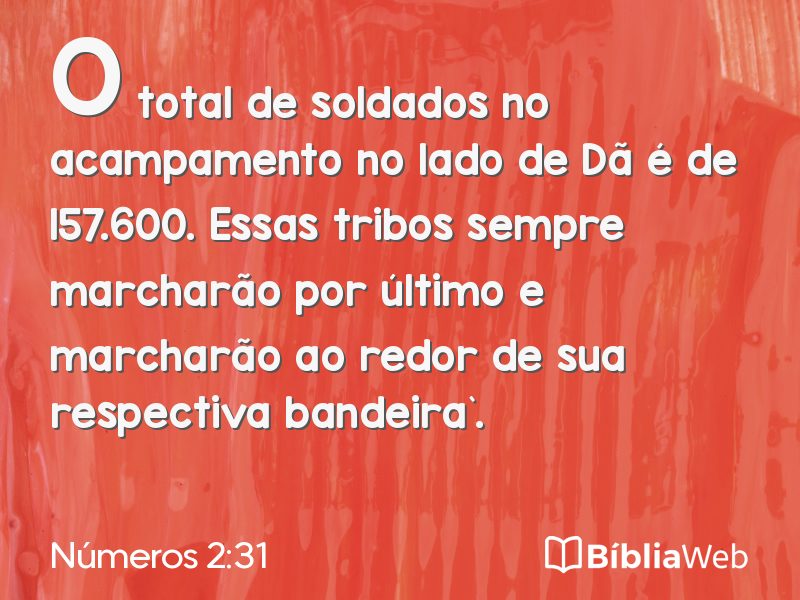 Números 2:31 em imagem para compartilhar