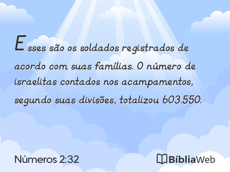 Números 2:32 em imagem para compartilhar