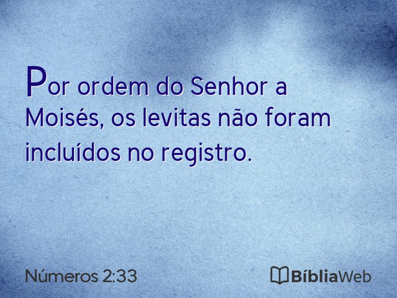 Números 2:33 em imagem para compartilhar
