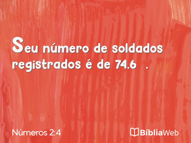 Números 2:4 em imagem para compartilhar