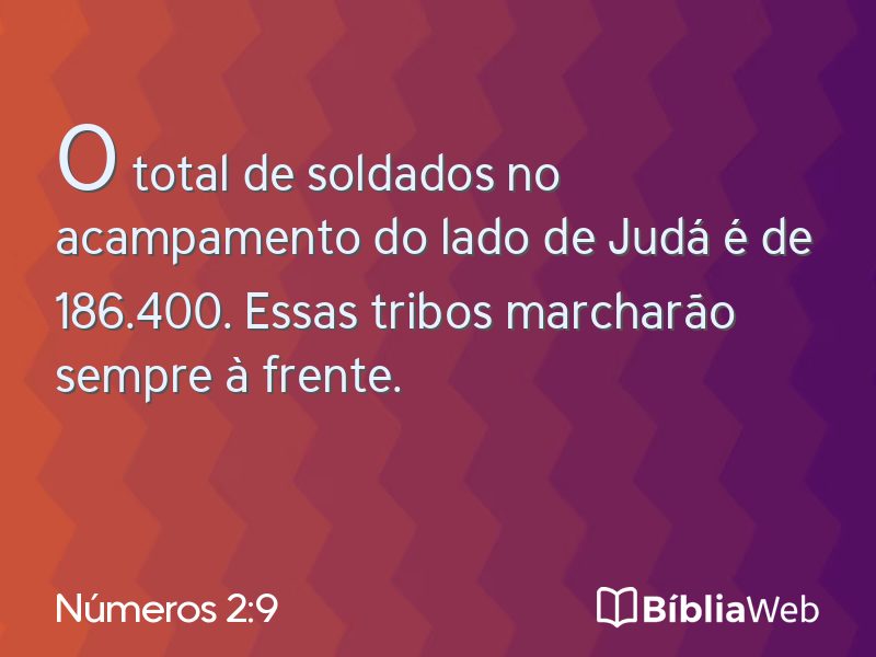 Números 2:9 em imagem para compartilhar
