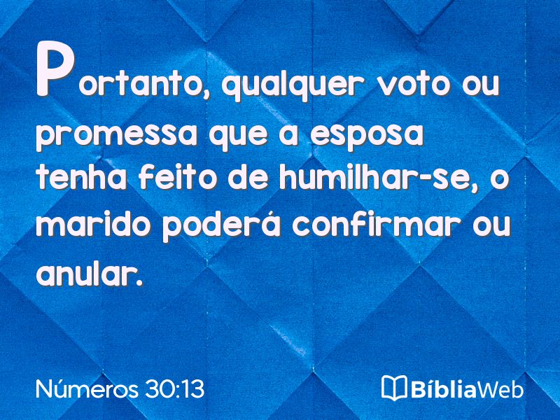 Números 30:13 em imagem para compartilhar