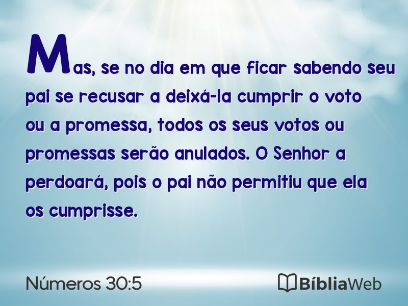 Números 30:5 em imagem para compartilhar