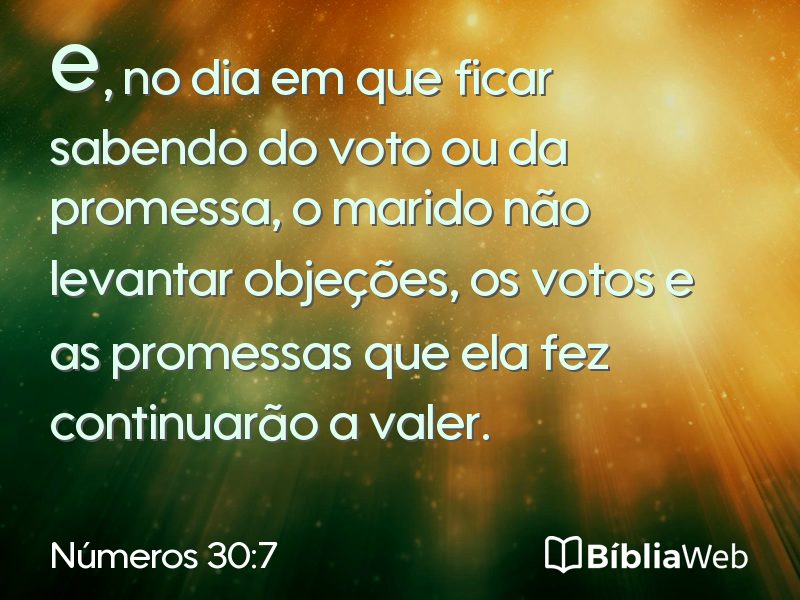 Números 30:7 em imagem para compartilhar