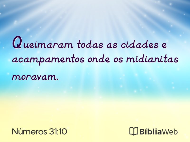 Números 31:10 em imagem para compartilhar