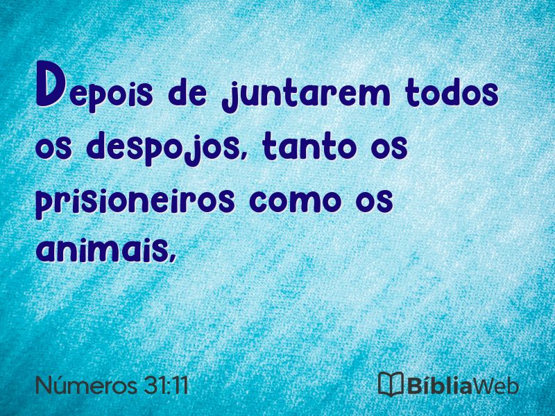Números 31:11 em imagem para compartilhar