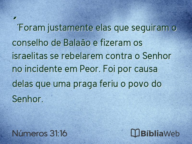 Números 31:16 em imagem para compartilhar