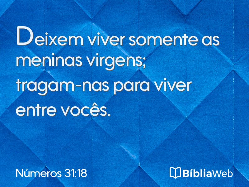 Números 31:18 em imagem para compartilhar