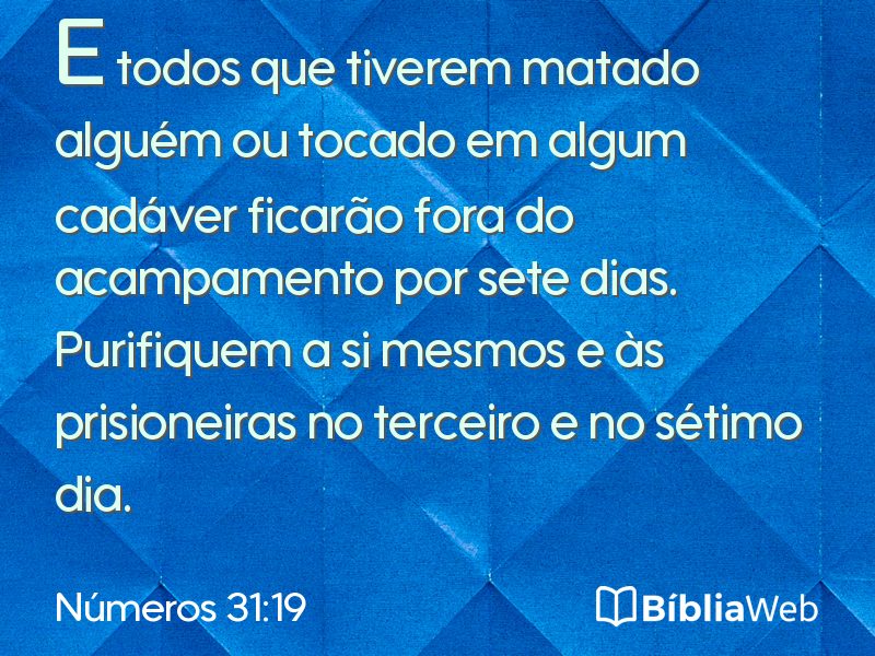Números 31:19 em imagem para compartilhar
