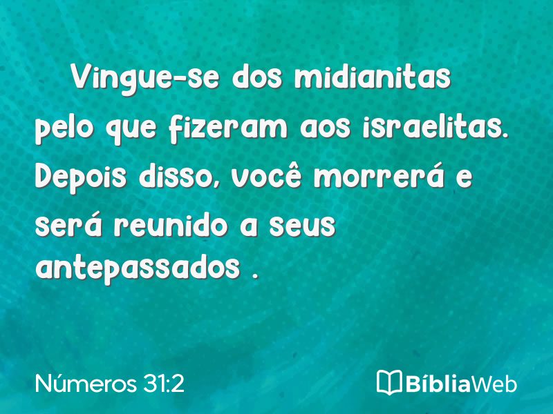 Números 31:2 em imagem para compartilhar