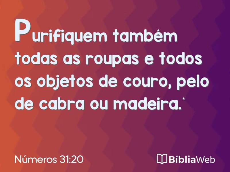 Números 31:20 em imagem para compartilhar