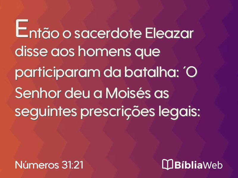 Números 31:21 em imagem para compartilhar