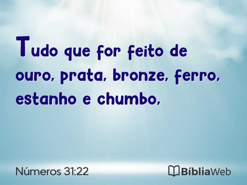 Números 31:22 em imagem para compartilhar