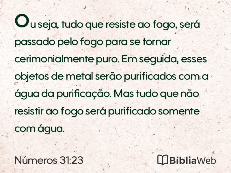 Números 31:23 em imagem para compartilhar