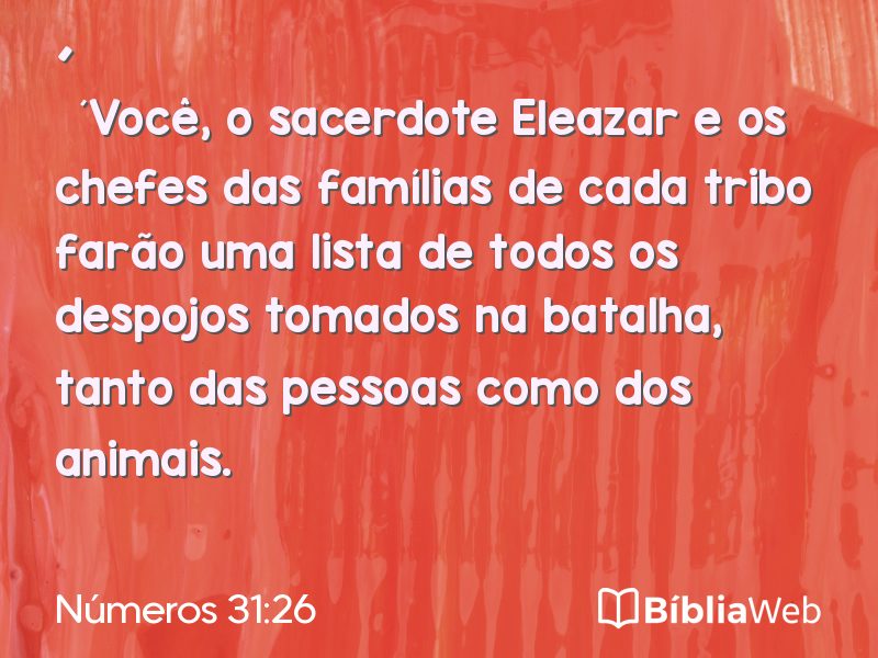 Números 31:26 em imagem para compartilhar
