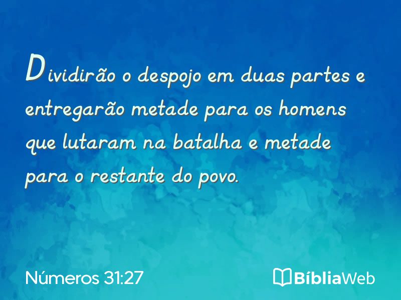 Números 31:27 em imagem para compartilhar