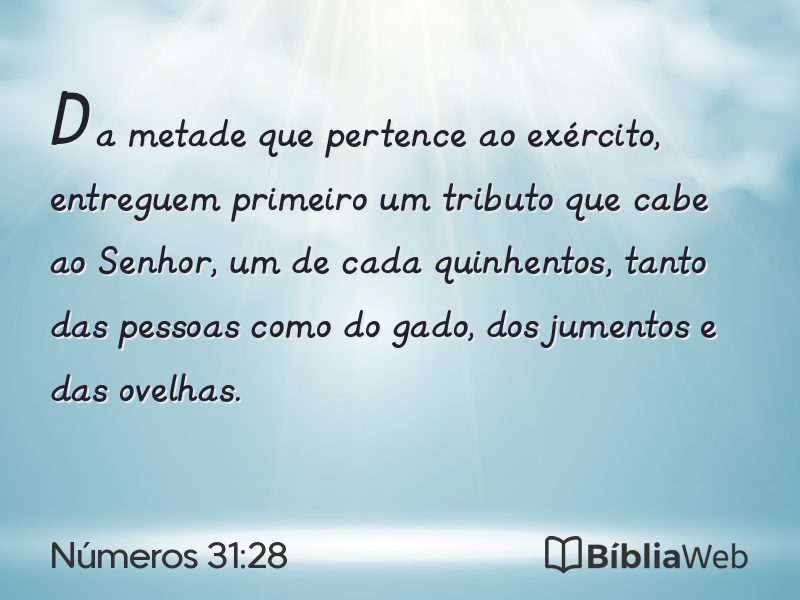 Números 31:28 em imagem para compartilhar