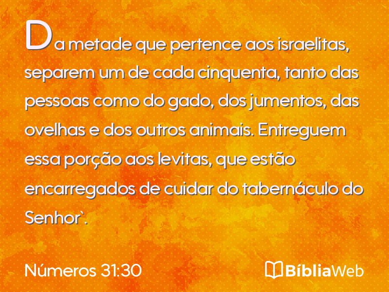 Números 31:30 em imagem para compartilhar
