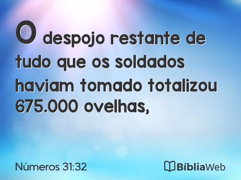 Números 31:32 em imagem para compartilhar