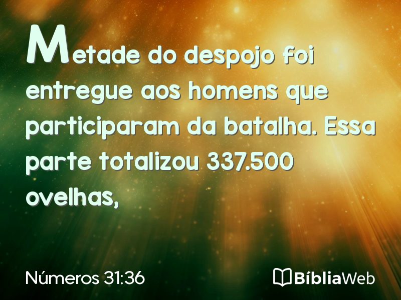 Números 31:36 em imagem para compartilhar