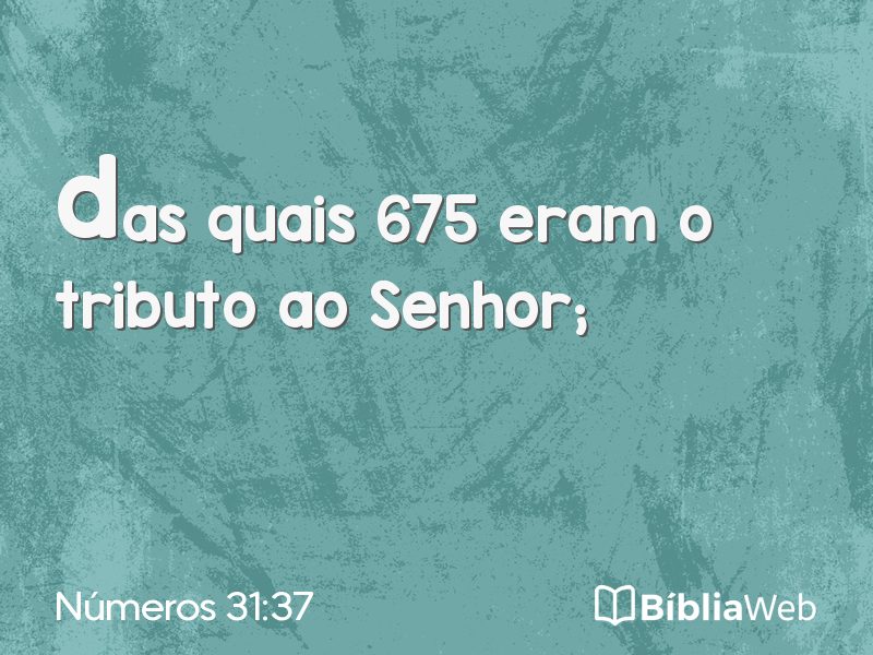 Números 31:37 em imagem para compartilhar