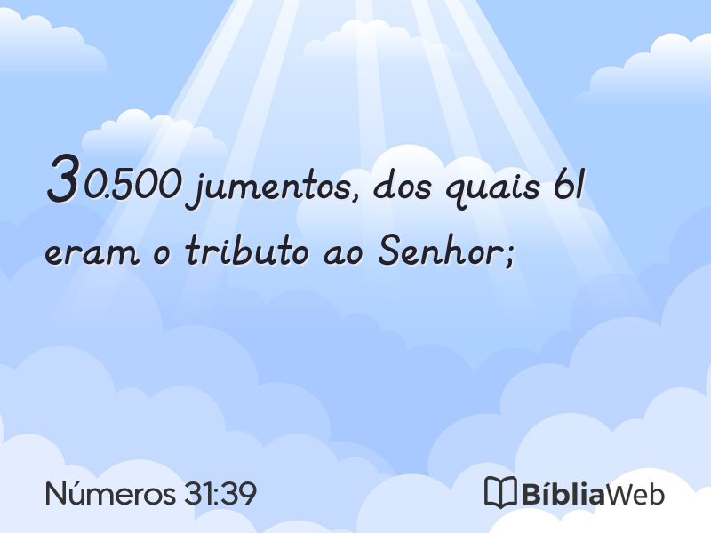 Números 31:39 em imagem para compartilhar