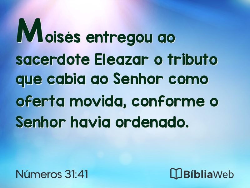 Números 31:41 em imagem para compartilhar