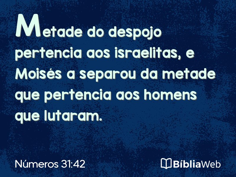 Números 31:42 em imagem para compartilhar